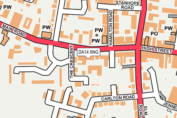 DA14 6NG map - OS OpenMap – Local (Ordnance Survey)