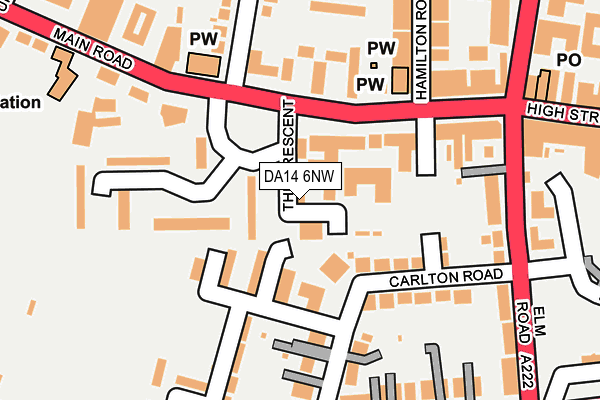 DA14 6NW map - OS OpenMap – Local (Ordnance Survey)