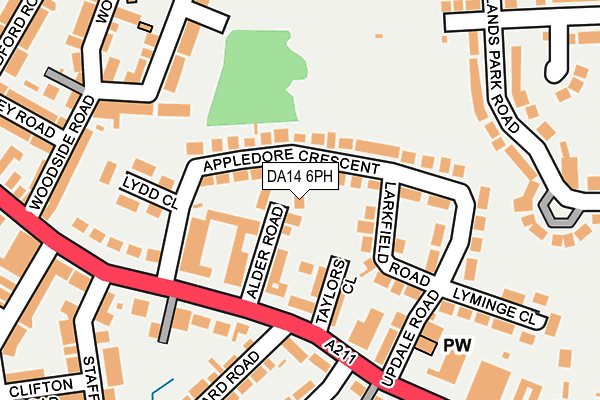 DA14 6PH map - OS OpenMap – Local (Ordnance Survey)