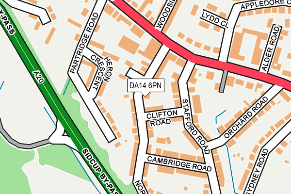 DA14 6PN map - OS OpenMap – Local (Ordnance Survey)