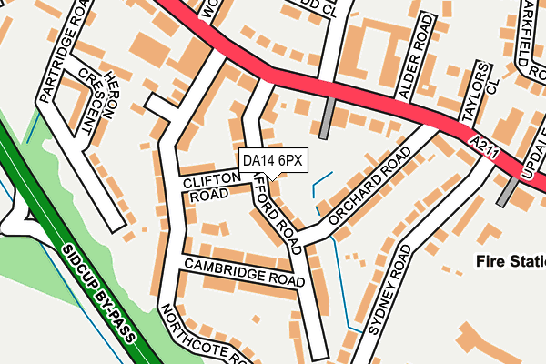 DA14 6PX map - OS OpenMap – Local (Ordnance Survey)