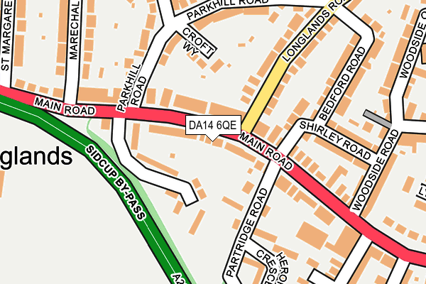 DA14 6QE map - OS OpenMap – Local (Ordnance Survey)