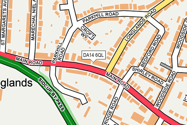 DA14 6QL map - OS OpenMap – Local (Ordnance Survey)