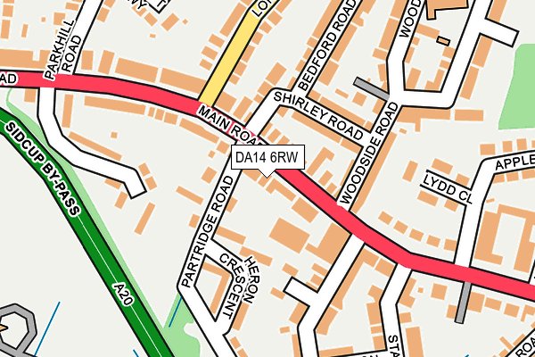 DA14 6RW map - OS OpenMap – Local (Ordnance Survey)