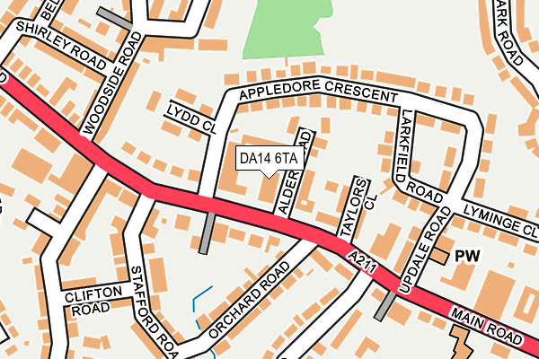 DA14 6TA map - OS OpenMap – Local (Ordnance Survey)