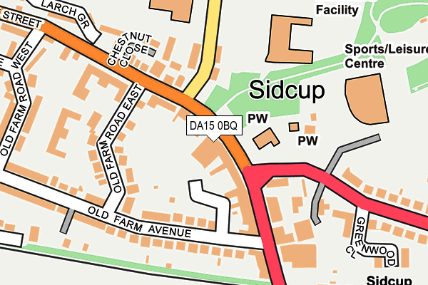 DA15 0BQ map - OS OpenMap – Local (Ordnance Survey)