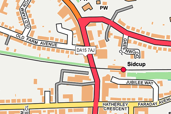 DA15 7AJ map - OS OpenMap – Local (Ordnance Survey)