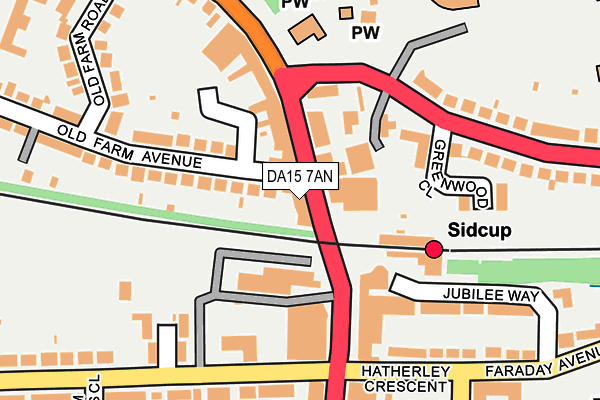 DA15 7AN map - OS OpenMap – Local (Ordnance Survey)