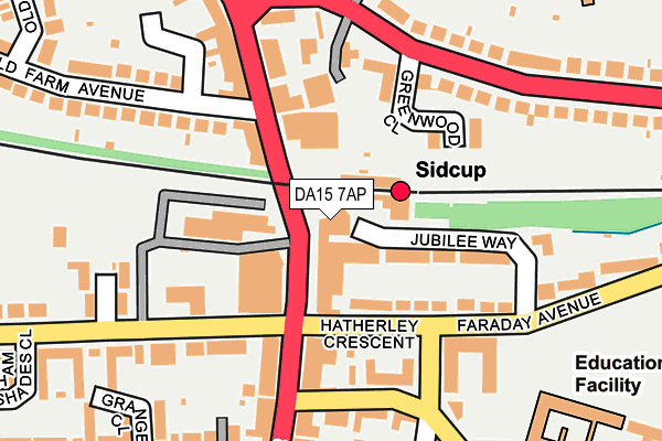 DA15 7AP map - OS OpenMap – Local (Ordnance Survey)
