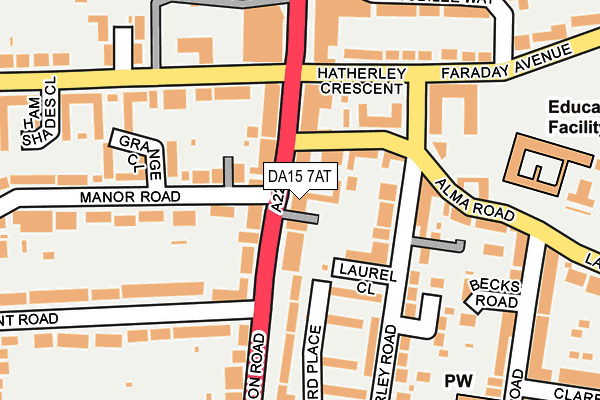 DA15 7AT map - OS OpenMap – Local (Ordnance Survey)