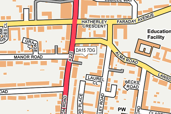 DA15 7DG map - OS OpenMap – Local (Ordnance Survey)
