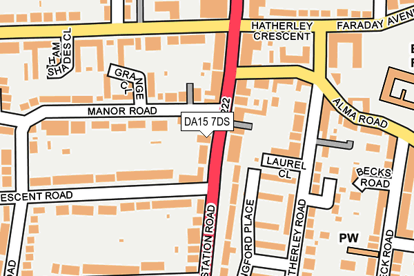 DA15 7DS map - OS OpenMap – Local (Ordnance Survey)