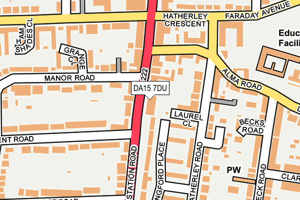 DA15 7DU map - OS OpenMap – Local (Ordnance Survey)