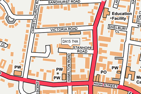 DA15 7HA map - OS OpenMap – Local (Ordnance Survey)