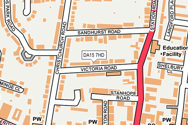 DA15 7HD map - OS OpenMap – Local (Ordnance Survey)