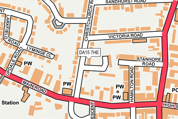 DA15 7HE map - OS OpenMap – Local (Ordnance Survey)