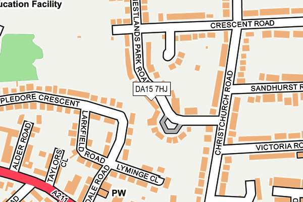 DA15 7HJ map - OS OpenMap – Local (Ordnance Survey)