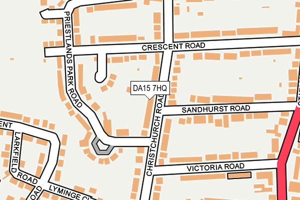 DA15 7HQ map - OS OpenMap – Local (Ordnance Survey)