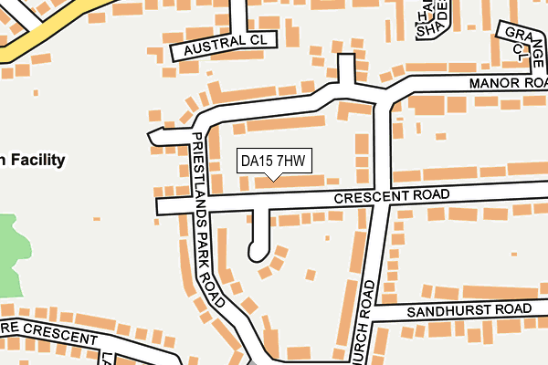 DA15 7HW map - OS OpenMap – Local (Ordnance Survey)