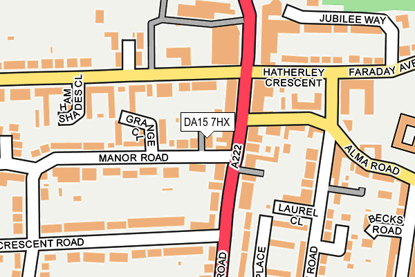 DA15 7HX map - OS OpenMap – Local (Ordnance Survey)