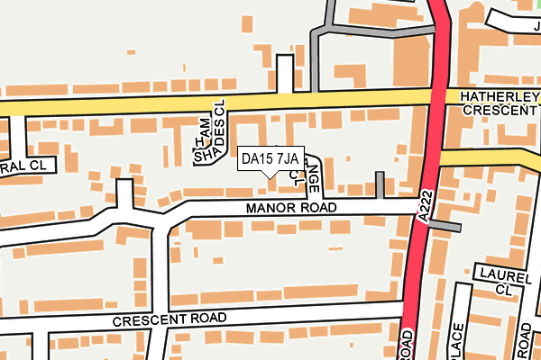 DA15 7JA map - OS OpenMap – Local (Ordnance Survey)