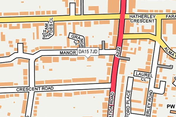 DA15 7JD map - OS OpenMap – Local (Ordnance Survey)
