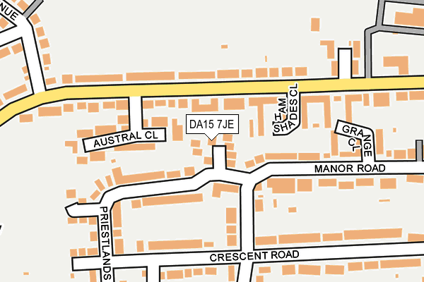 DA15 7JE map - OS OpenMap – Local (Ordnance Survey)