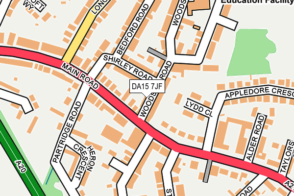 DA15 7JF map - OS OpenMap – Local (Ordnance Survey)