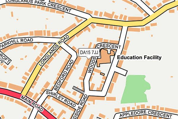 DA15 7JJ map - OS OpenMap – Local (Ordnance Survey)