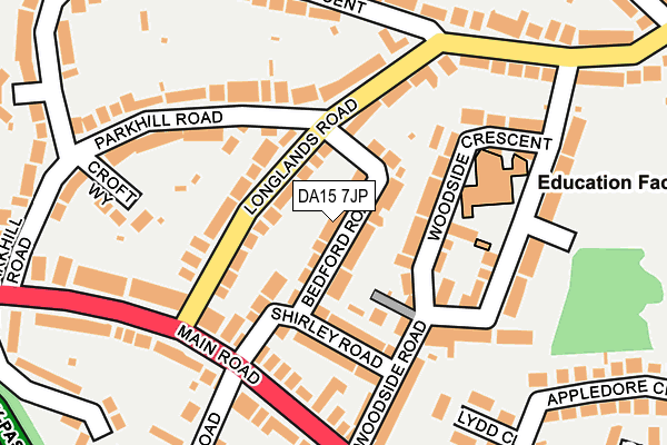 DA15 7JP map - OS OpenMap – Local (Ordnance Survey)