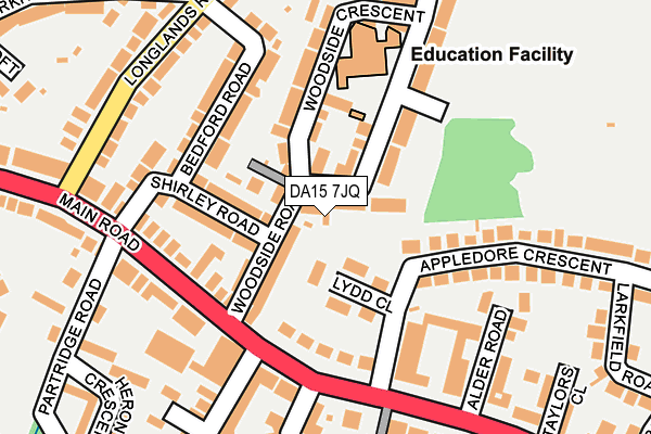 DA15 7JQ map - OS OpenMap – Local (Ordnance Survey)