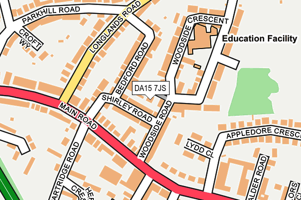 DA15 7JS map - OS OpenMap – Local (Ordnance Survey)