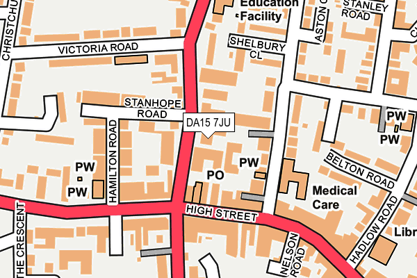 DA15 7JU map - OS OpenMap – Local (Ordnance Survey)