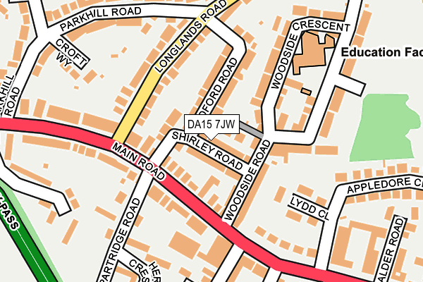 DA15 7JW map - OS OpenMap – Local (Ordnance Survey)