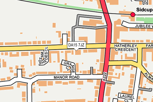 DA15 7JZ map - OS OpenMap – Local (Ordnance Survey)