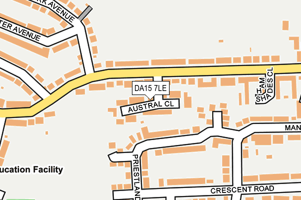 DA15 7LE map - OS OpenMap – Local (Ordnance Survey)
