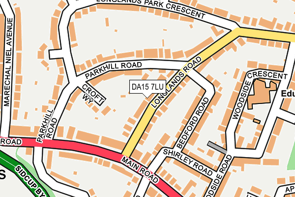 DA15 7LU map - OS OpenMap – Local (Ordnance Survey)