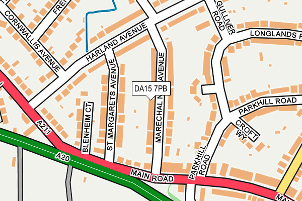 DA15 7PB map - OS OpenMap – Local (Ordnance Survey)