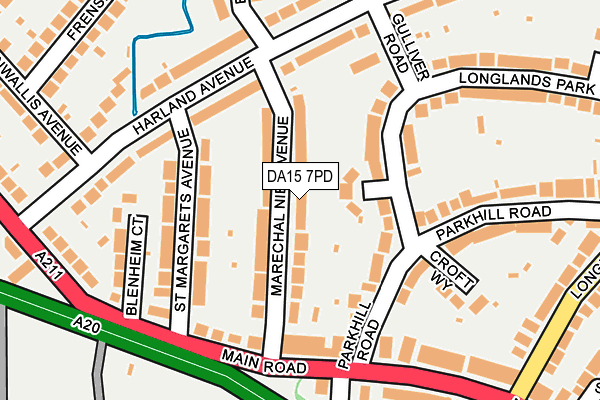 DA15 7PD map - OS OpenMap – Local (Ordnance Survey)