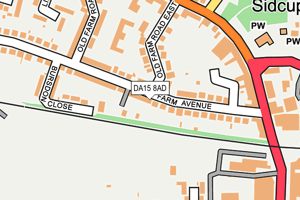 DA15 8AD map - OS OpenMap – Local (Ordnance Survey)