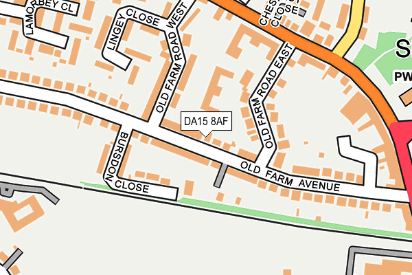 DA15 8AF map - OS OpenMap – Local (Ordnance Survey)