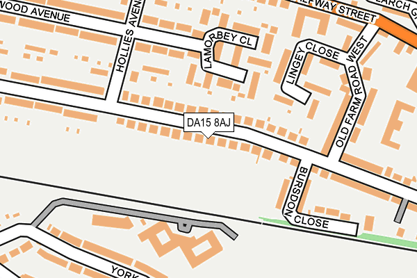 DA15 8AJ map - OS OpenMap – Local (Ordnance Survey)