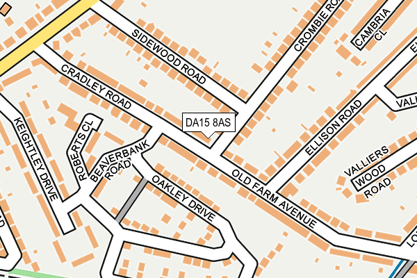 DA15 8AS map - OS OpenMap – Local (Ordnance Survey)