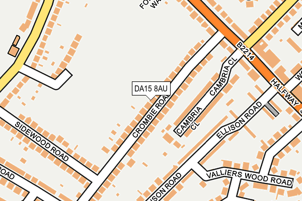 DA15 8AU map - OS OpenMap – Local (Ordnance Survey)