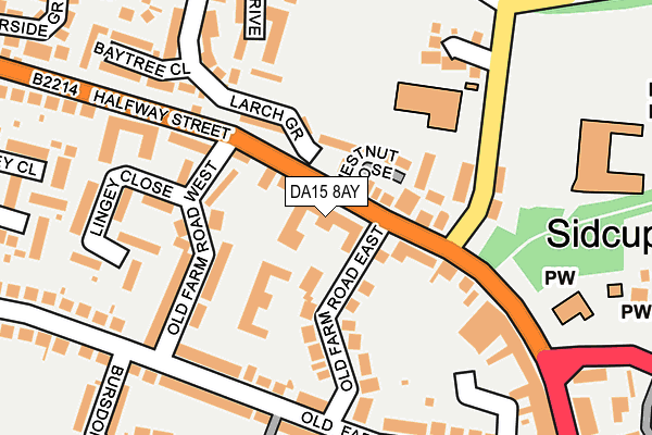 DA15 8AY map - OS OpenMap – Local (Ordnance Survey)