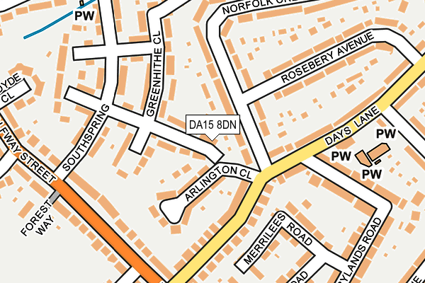 DA15 8DN map - OS OpenMap – Local (Ordnance Survey)