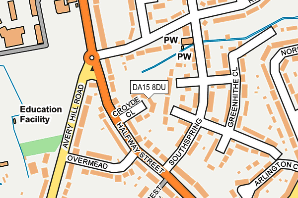 DA15 8DU map - OS OpenMap – Local (Ordnance Survey)