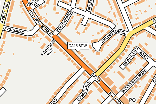 DA15 8DW map - OS OpenMap – Local (Ordnance Survey)