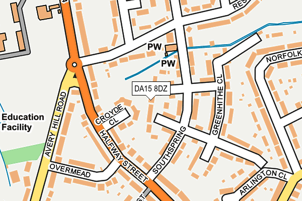 DA15 8DZ map - OS OpenMap – Local (Ordnance Survey)