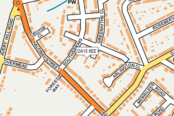 DA15 8EE map - OS OpenMap – Local (Ordnance Survey)